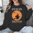 Halloween Teacher Witch Lets Eat Kids Punctuation Unisex Sweatshirt, funny design
