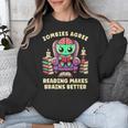 Halloween Teacher Zombie Reading Is Good For Brains Unisex Sweatshirt, funny design Halloween Teacher Zombie Reading Is Good For Brains Unisex Sweatshirt, funny design