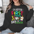 Happy First Day Of School Teacher Back To School Student Unisex Sweatshirt, funny design