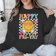 Happy Fri-Yay Groovy Teacher Friday Weekend Fri Yay Unisex Sweatshirt, Groovy Teacher Gifts, funny design