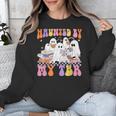 Haunted By My TBR Cute Ghosts Book Reading Teacher Halloween Unisex Sweatshirt, funny design