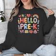 Hello Pre-K Back To School Teacher Student Fun Graphic Tee Unisex Sweatshirt, funny design Hello Pre-K Back To School Teacher Student Fun Graphic Tee Unisex Sweatshirt, funny design