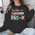 Hello Pre-K Pencil Teacher Student Tie Dye Unisex Sweatshirt, funny design Hello Pre-K Pencil Teacher Student Tie Dye Unisex Sweatshirt, funny design