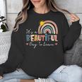 It's A Beautiful Day To Learn Cute Rainbow Boho Teacher Unisex Sweatshirt, funny design It's A Beautiful Day To Learn Cute Rainbow Boho Teacher Unisex Sweatshirt, funny design