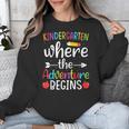 Kindergarten Where The Adventure Begins Shirt Children's Teacher Unisex Sweatshirt, funny design Kindergarten Where The Adventure Begins Shirt Children's Teacher Unisex Sweatshirt, funny design