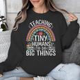 Kindergarten Teacher Tiny Humans Pre-School Teacher Unisex Sweatshirt, funny design