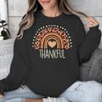Leopard Rainbow Thankful Thanksgiving Teacher Women Kids Unisex Sweatshirt, funny design