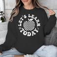 Let's Learn Today Checkered Apple Back To School Teacher Unisex Sweatshirt, funny design