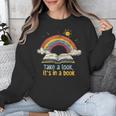 Take a Look It's In a Book Vintage Reading Teacher Rainbow Unisex Sweatshirt, funny design Take a Look It's In a Book Vintage Reading Teacher Rainbow Unisex Sweatshirt, funny design