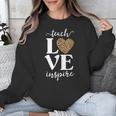 Love Leopard Print Teacher Cheetah School Inspire Teach Unisex Sweatshirt, funny design