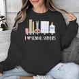 I Love School Supplies Teacher Shirt Unisex Sweatshirt, funny design