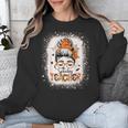 Messy Bun Spooky Teacher Bleached Halloween Teachers Unisex Sweatshirt, funny design Messy Bun Spooky Teacher Bleached Halloween Teachers Unisex Sweatshirt, funny design