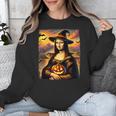 Mona Lisa Pumpkin Halloween Art Teacher Witchy Women Kids Unisex Sweatshirt, funny design