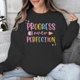 Motivational Progress Over Perfection Back To School Teacher Unisex Sweatshirt, funny design Motivational Progress Over Perfection Back To School Teacher Unisex Sweatshirt, funny design