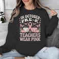 In October Pre-K Teachers Wear Pink Ribbon Breast Cancer Unisex Sweatshirt, funny design In October Pre-K Teachers Wear Pink Ribbon Breast Cancer Unisex Sweatshirt, funny design