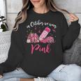 In October We Wear Pink Apple Teacher Daisy Breast Cancer Unisex Sweatshirt, funny design