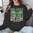One Lucky Teacher Coquette Bow St Patricks Day Teacher Unisex Sweatshirt, funny design