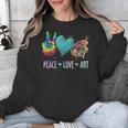 Peace Love Art Painting Palette Art Teacher Unisex Sweatshirt, funny design