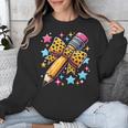 Pencil Leopard Coquette Bow Teacher Life Back To School Unisex Sweatshirt, funny design Pencil Leopard Coquette Bow Teacher Life Back To School Unisex Sweatshirt, funny design