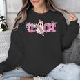 Pink Ghost Teach Halloween Teacher In Spooky Season Unisex Sweatshirt, funny design Pink Ghost Teach Halloween Teacher In Spooky Season Unisex Sweatshirt, funny design