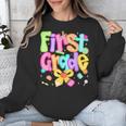 Preppy First Grade Back To School 1st Grade Teacher Girl Kid Unisex Sweatshirt, First Grade Teacher Gifts, funny design