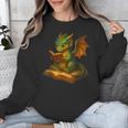 Reading Dragon Shirt For Bookish Teacher Librarian Bookworm Unisex Sweatshirt, funny design