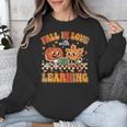 Retro Fall In Love With Learning Autumn Pumpkin Teachers Unisex Sweatshirt, funny design Retro Fall In Love With Learning Autumn Pumpkin Teachers Unisex Sweatshirt, funny design