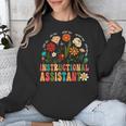 Retro Instructional Assistant Wildflowers Teacher Aide Unisex Sweatshirt, funny design Retro Instructional Assistant Wildflowers Teacher Aide Unisex Sweatshirt, funny design
