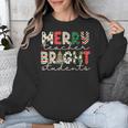 Retro Merry Teacher Bright Students Christmas Teacher Unisex Sweatshirt, funny design Retro Merry Teacher Bright Students Christmas Teacher Unisex Sweatshirt, funny design