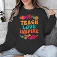 Retro Teach Love Inspire Back To School Teachers Unisex Sweatshirt, funny design Retro Teach Love Inspire Back To School Teachers Unisex Sweatshirt, funny design