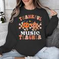Retro Thankful Music Teacher Pumpkin Fall Thanksgiving Unisex Sweatshirt, funny design