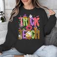 Retro Trick Or Teach Leopard Ghost Halloween Spooky Teacher Unisex Sweatshirt, funny design Retro Trick Or Teach Leopard Ghost Halloween Spooky Teacher Unisex Sweatshirt, funny design