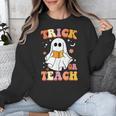 Retro Vintage Groovy Trick Or Teach Teacher Halloween For Men Women Kids Unisex Sweatshirt, Groovy Teacher Gifts, funny design