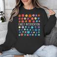 Retro Wildflower Early Intervention Teacher Interventionist Unisex Sweatshirt, funny design