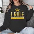 I Rule Math Ruler Mathematics Pun Math Teacher Men Women Girls Kids Unisex Sweatshirt, funny design
