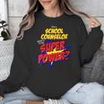 School Counselor Teacher Superhero Superpower Comic Book Unisex Sweatshirt, funny design School Counselor Teacher Superhero Superpower Comic Book Unisex Sweatshirt, funny design