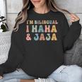 Spanish Teacher Groovy I'm Bilingual I Haha And Jaja Unisex Sweatshirt, Groovy Teacher Gifts, funny design