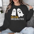 Spooky Ghost Inequalities Halloween Math Teacher Unisex Sweatshirt, funny design