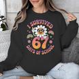 I Survived 67 Days Of School Groovy Retro Teachers Girls Unisex Sweatshirt, funny design I Survived 67 Days Of School Groovy Retro Teachers Girls Unisex Sweatshirt, funny design