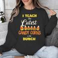 I Teach The Cutest Candy Corn In The Patch Teacher Halloween Unisex Sweatshirt, funny design