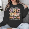I Teach The Cutest Pumpkins In The Patch Teacher Retro Unisex Sweatshirt, funny design