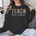 Teach Love Inspire Leopard Back To School Cute Teacher Men Women Girls Kids Unisex Sweatshirt, funny design