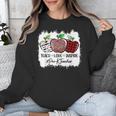 Teach Love Inspire Pre-k Teacher Apple Leopard Red Plain Unisex Sweatshirt, funny design