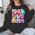 Teach Love Inspire Preppy Back To School Teacher Women Unisex Sweatshirt, funny design Teach Love Inspire Preppy Back To School Teacher Women Unisex Sweatshirt, funny design
