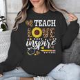 TEACH LOVE INSPIRE Teacher Sunflower Appreciation Unisex Sweatshirt, funny design