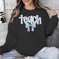 Teach Teacher Coquette Bow Pencil Back To School First Day Unisex Sweatshirt, funny design Teach Teacher Coquette Bow Pencil Back To School First Day Unisex Sweatshirt, funny design