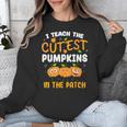 Teacher Halloween Pre-K Teacher Kindergarten Cutest Pumpkins Men Women Kids Unisex Sweatshirt, funny design