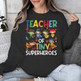 Teacher Of Tiny Superheroes Teach 100th Day Of School Men Women Girls Kids Unisex Sweatshirt, funny design