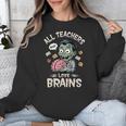 Teachers Love Brains Tee-Shirt Men Women Halloween Teacher Unisex Sweatshirt, funny design