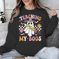 Teaching My Boos Ghost Teacher Cute Groovy Halloween Teacher Unisex Sweatshirt, Groovy Teacher Gifts, funny design